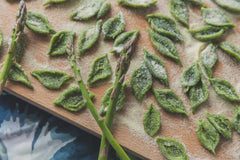 May Special -Rucola Olive Leaf Pasta with Pecorino Fondue and Asparagus - May 25th only!