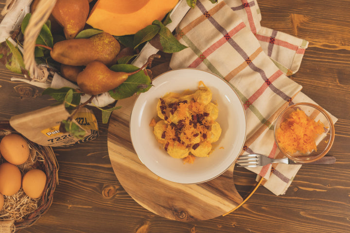 On demand: Stuffed Gnocchi with pumpkin & crispy bacon