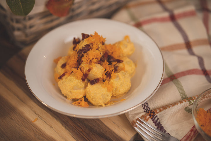 On demand: Stuffed Gnocchi with pumpkin & crispy bacon