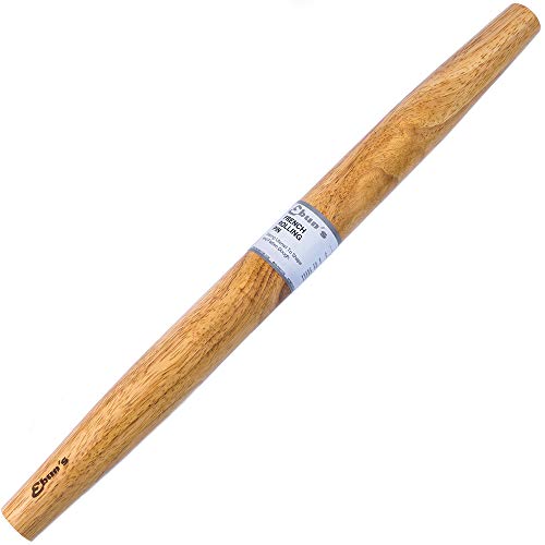 French Rolling Pin for Baking Pizza Dough, Pie & Cookie - Essential Kitchen utensil tools gift ideas for bakers (French Pins 18" inches)