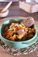 AUGUST Menu: Rustic Pie & Caprese, Lombrichelli Pistachio Pesto, Saltimbocca, Caponata and Fruit Tarte!!