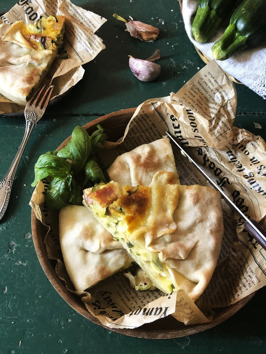 AUGUST Menu: Rustic Pie & Caprese, Lombrichelli Pistachio Pesto, Saltimbocca, Caponata and Fruit Tarte!!